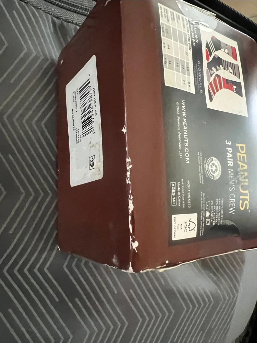 Peanuts Brown Box with Blue Holiday TV Graphic